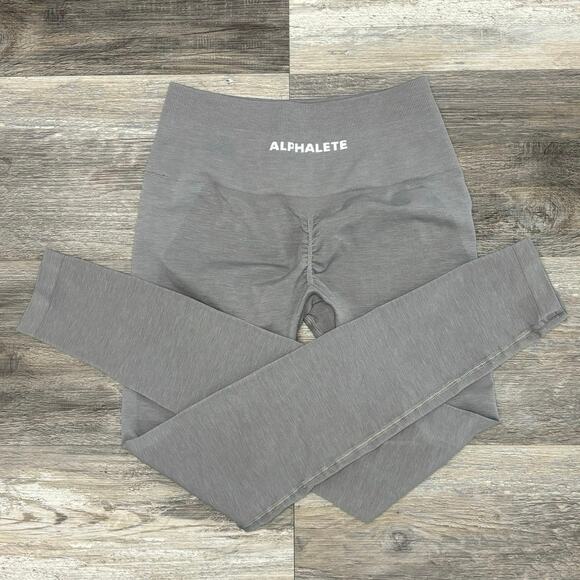 Alphalete Pants - Alphalete‎ Gray Womens S Mid Rise Stretch Yoga Gym Wear Workout Fitness Leggings